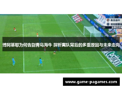 博阿基耶为何告别青岛海牛 探析离队背后的多重原因与未来走向