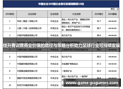 提升青训营商业价值的路径与策略分析助力足球行业可持续发展 提升青训营商业价值的路径与策略分析助力足球行业可持续发展